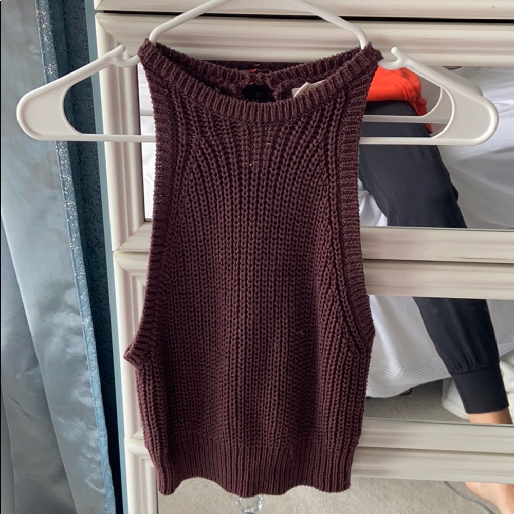 Knit tank crop top